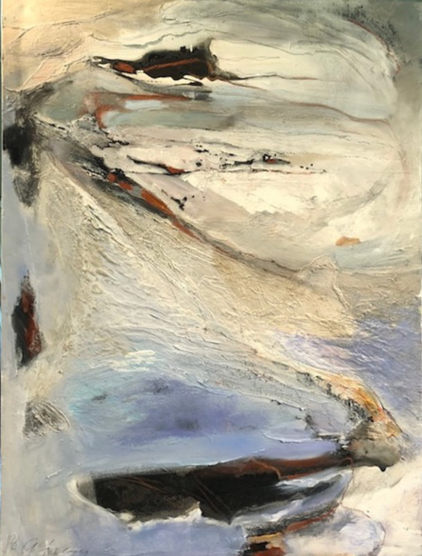 Avalanche, Anne Leveque Abstract Oil