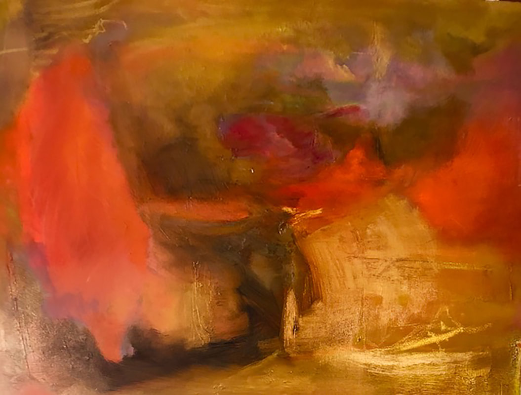 Fire, Anne Leveque Abstract Oil
