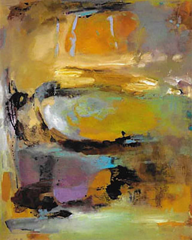 Summer Rain, Anne Leveque Abstract Oil